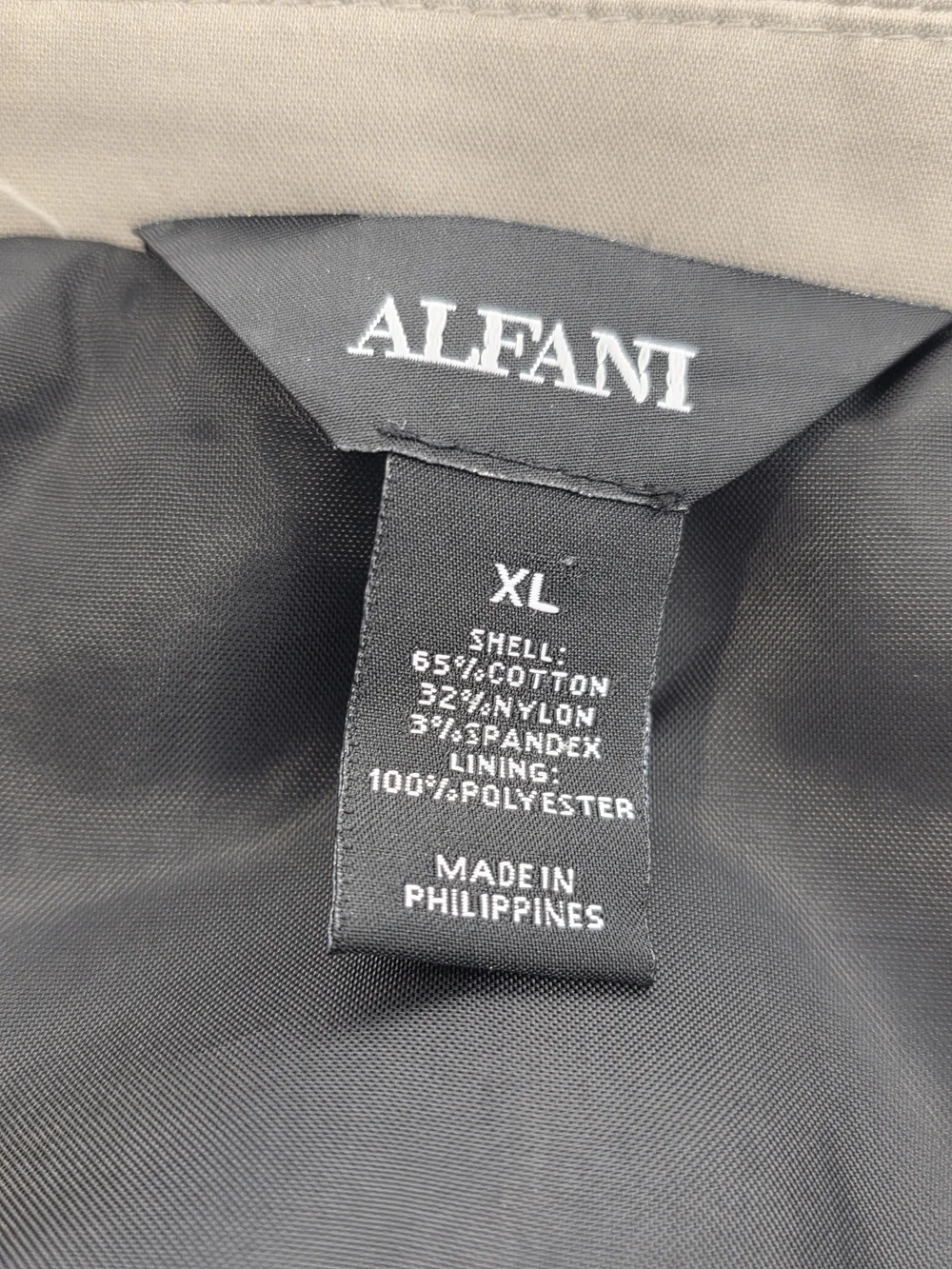 XL Men's Alfani Casual Blazer Khaki Tan Cotton Blend 2 Button Sport Coat 44-46
